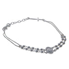 Sterling Silver Rosary Inspired Bracelet