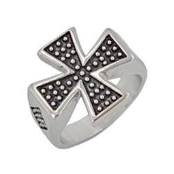 Cross Cutout Ring Stainless Steel