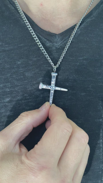 Two Nail Cross 24" Necklace