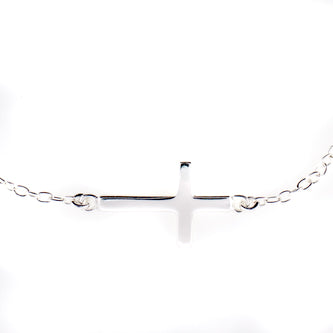Sideway Cross Sterling Silver Necklace