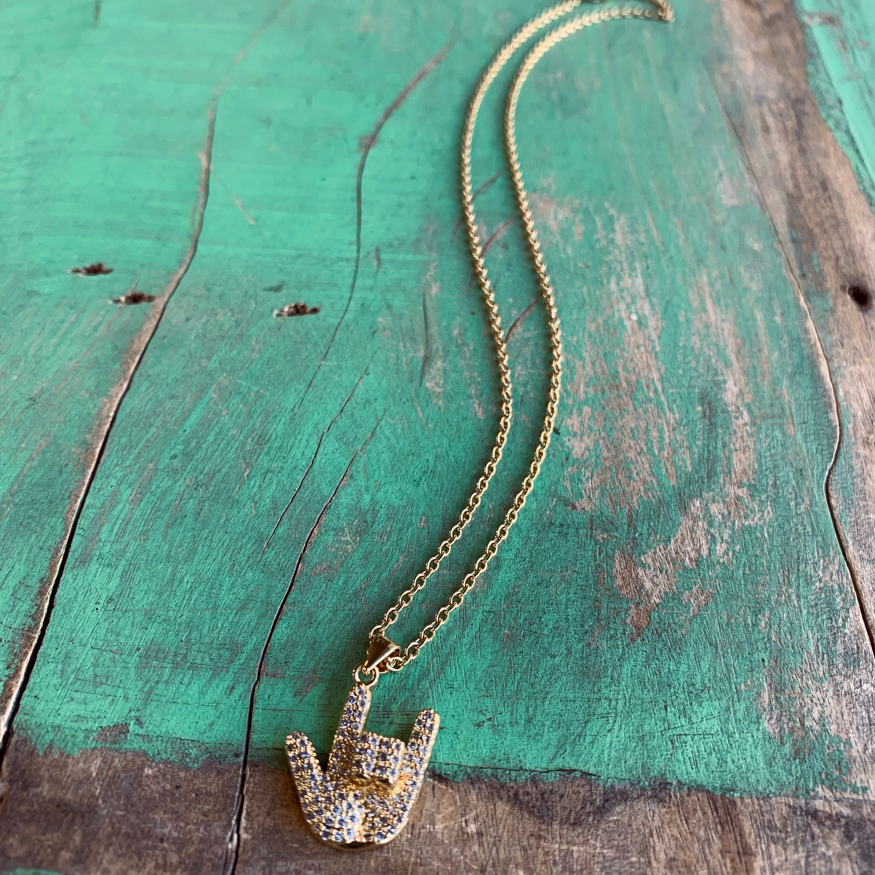 Sign Language "I Love You" Necklace and Earrings Set