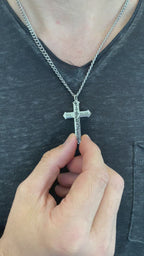 Crown of Thorns Cross 24” Necklace