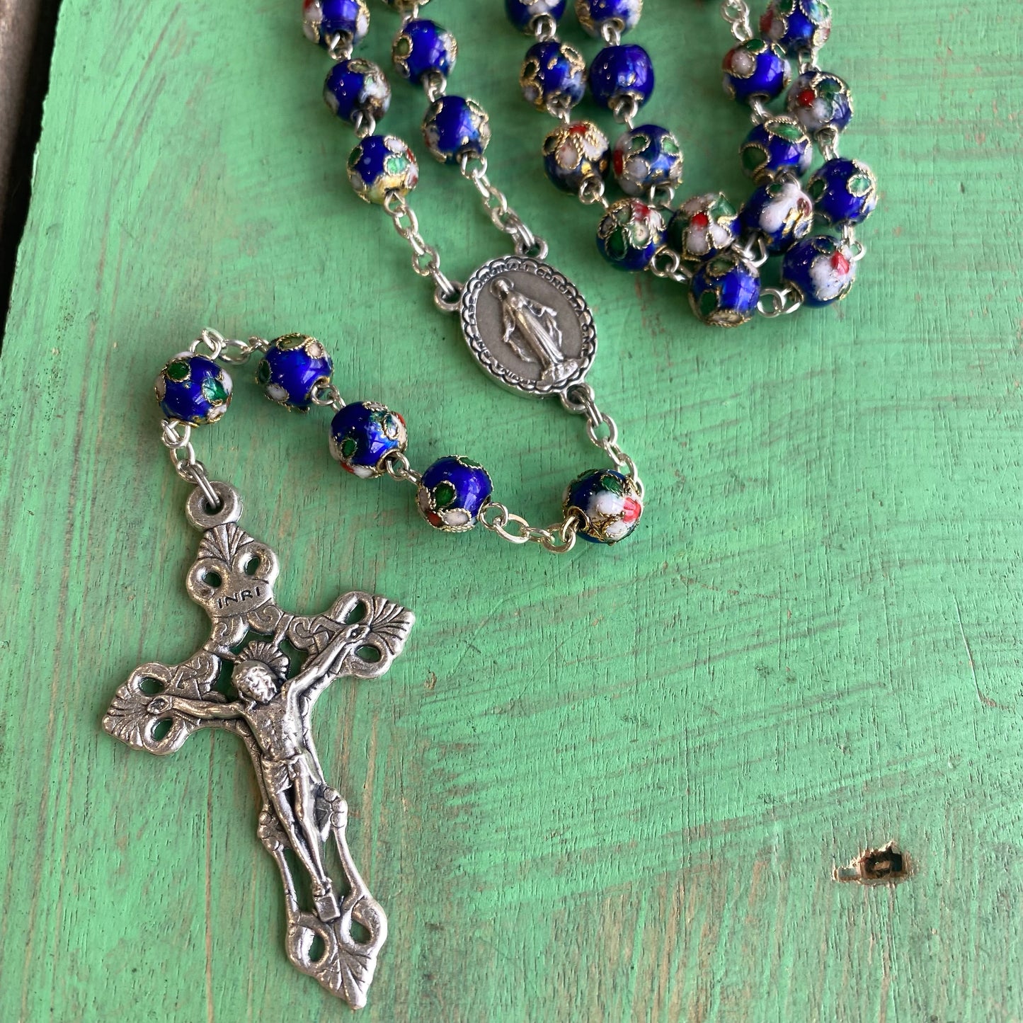 Cloisonne Floral 8MM Rosary