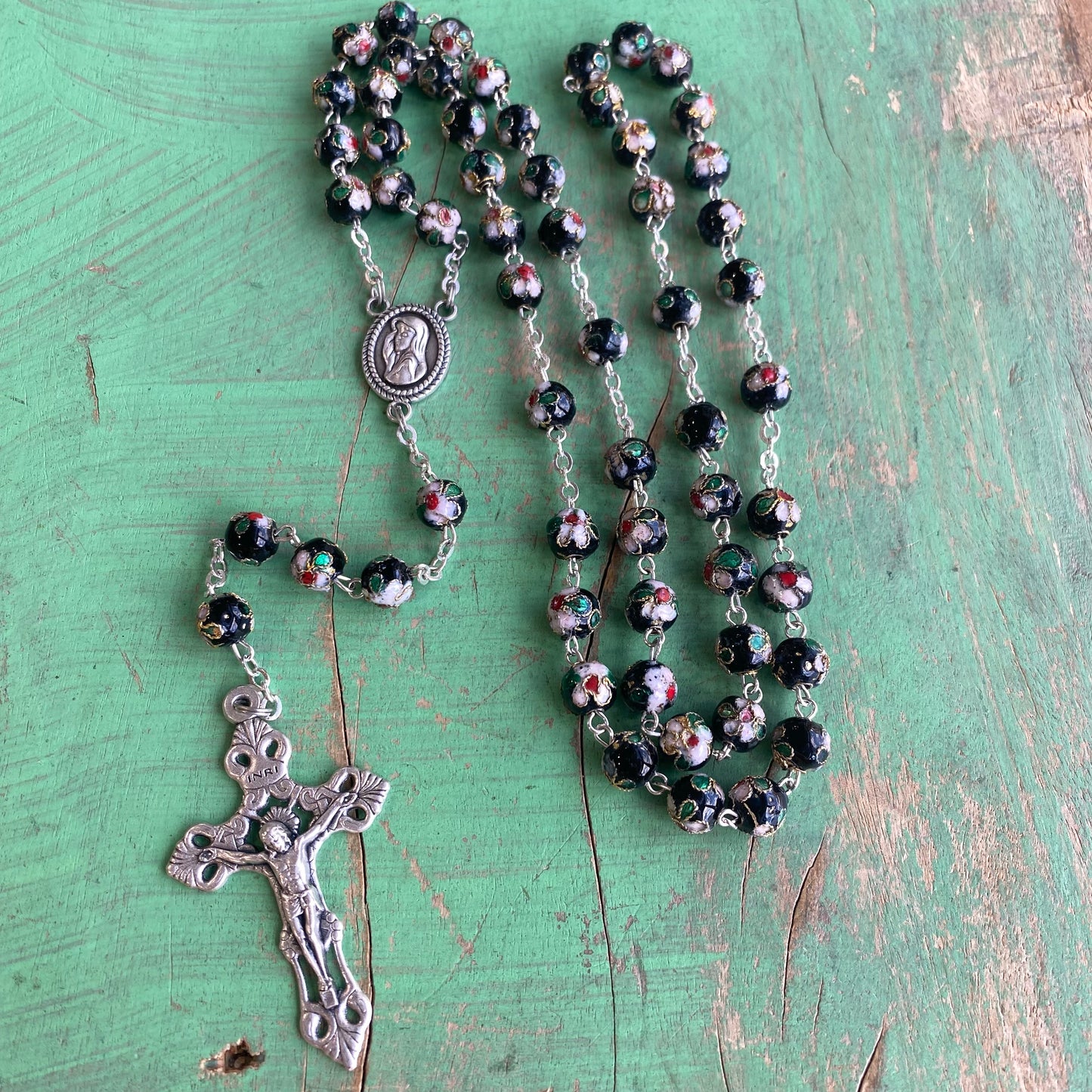 Cloisonne Floral 8MM Rosary