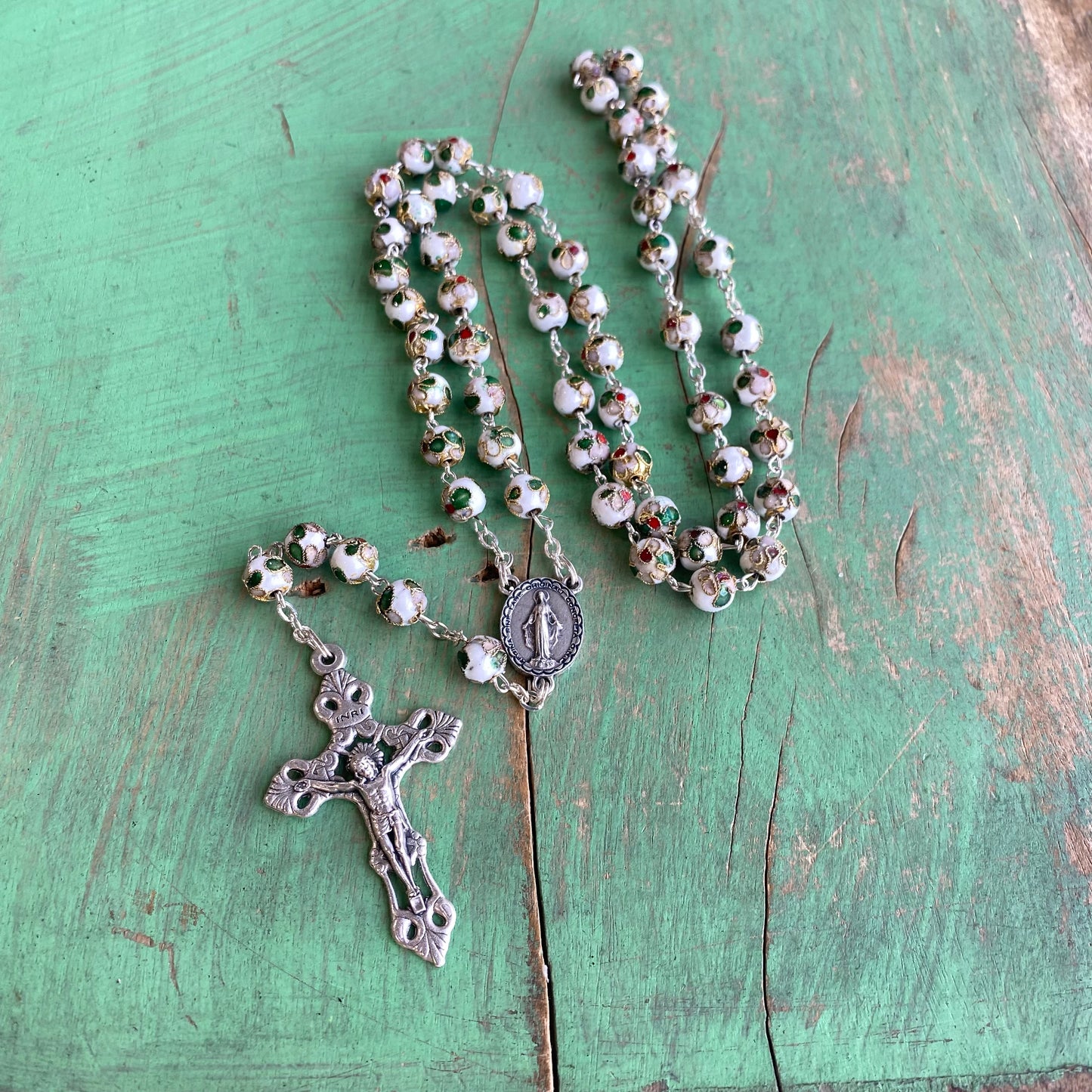 Cloisonne Floral 8MM Rosary