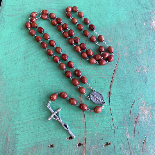 Miraculous Medal Wooden Rosary