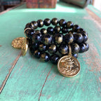 Black Marble St Michael Bracelet