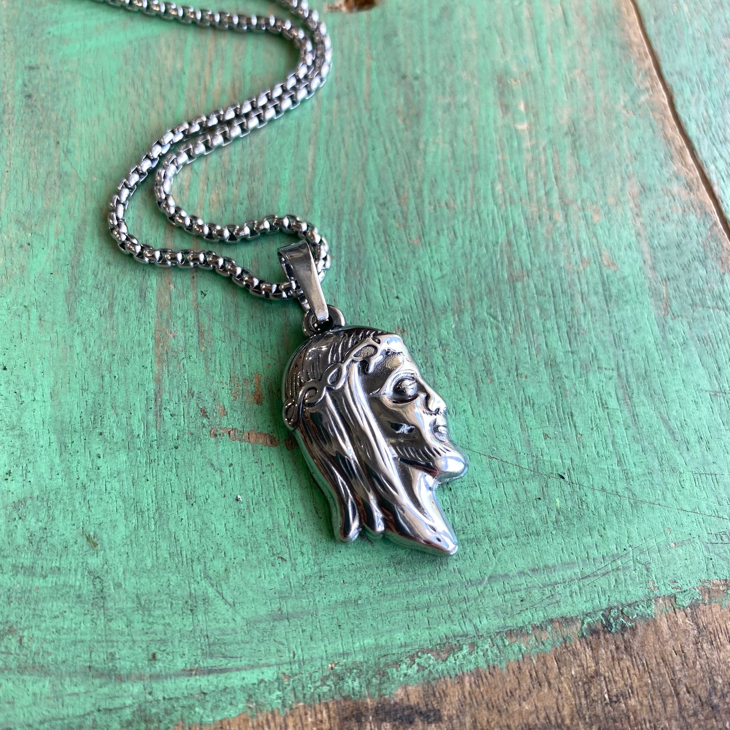 Stainless Steel Face of Jesus Necklace