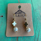 St Benedict Link Pearl Necklace and Earrings