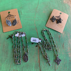 Silver Hematite Faith Necklace Set