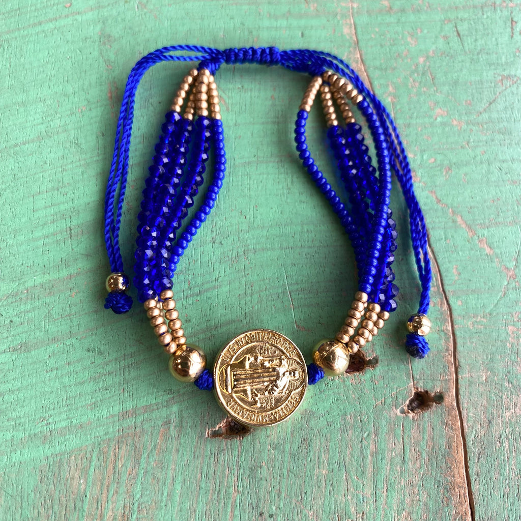 St Benedict Crystal Bead Layer Bracelet