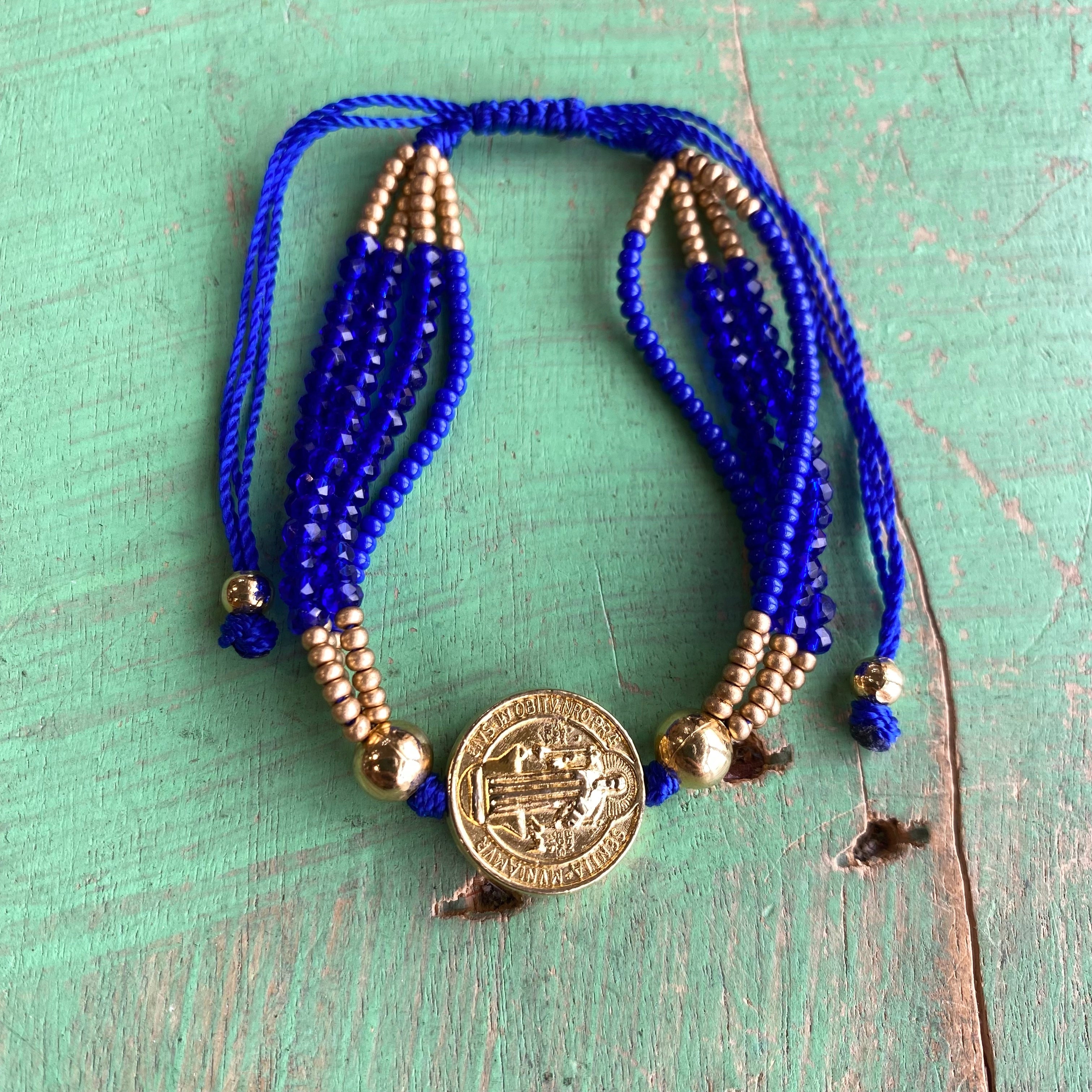 St Benedict Crystal Bead Layer Bracelet