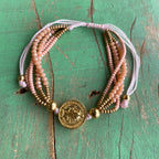 St Benedict Crystal Bead Layer Bracelet