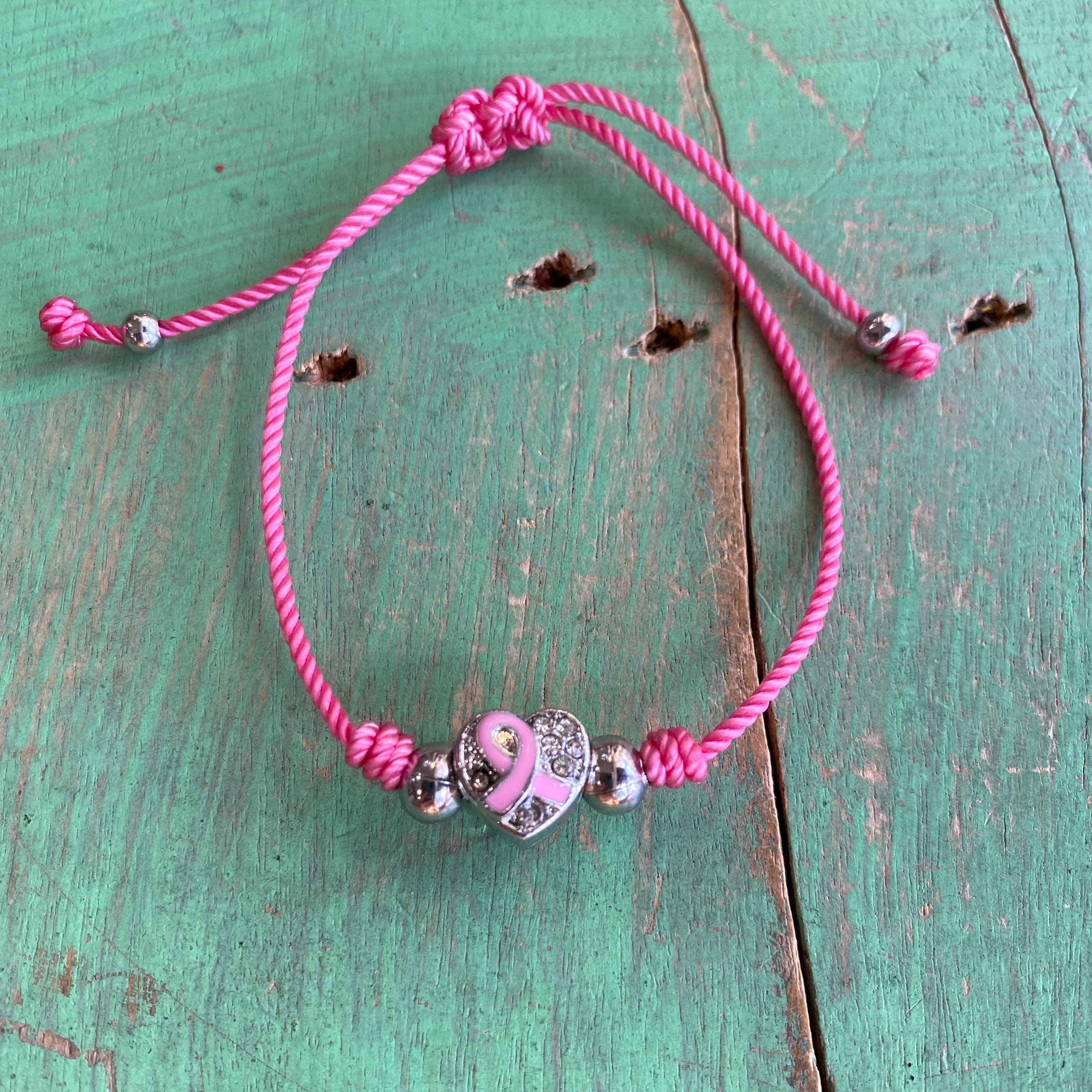 Breast Cancer Awareness Heart Bracelet