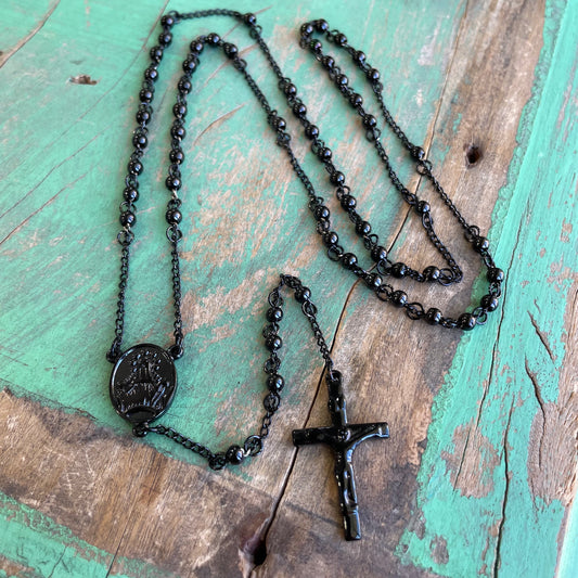 Black Stainless Steel Rosary