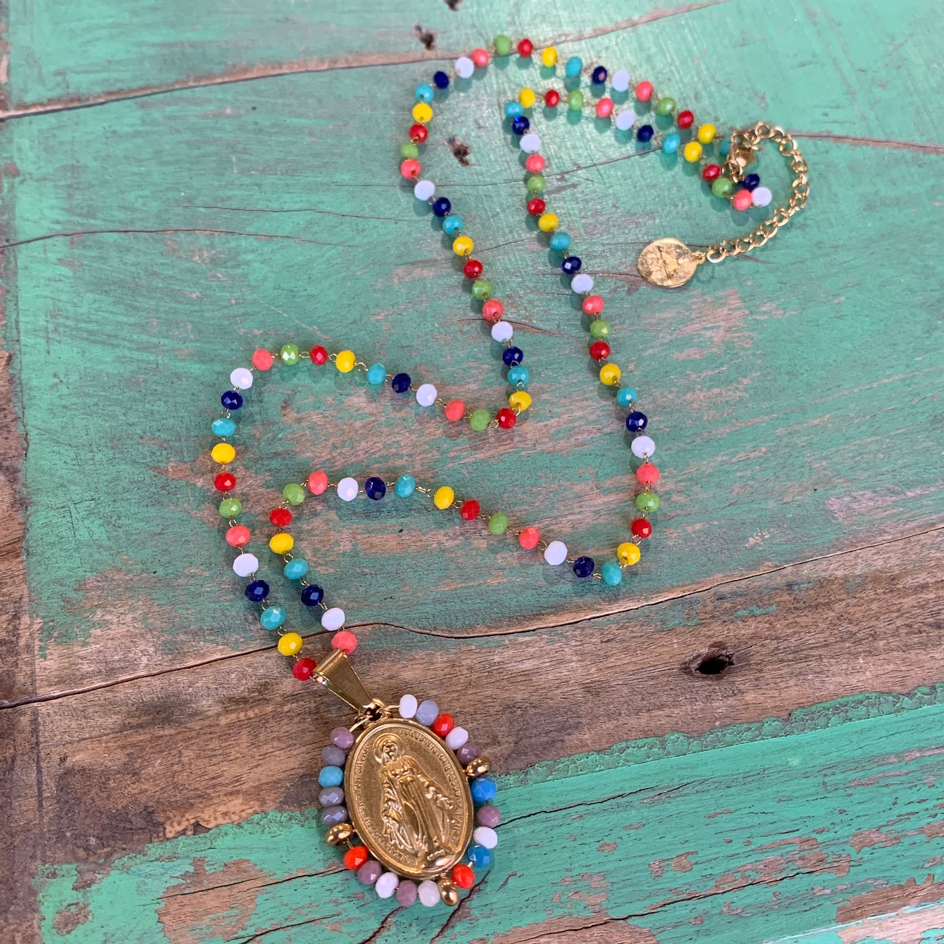 Crystal Miraculous Medal Necklace