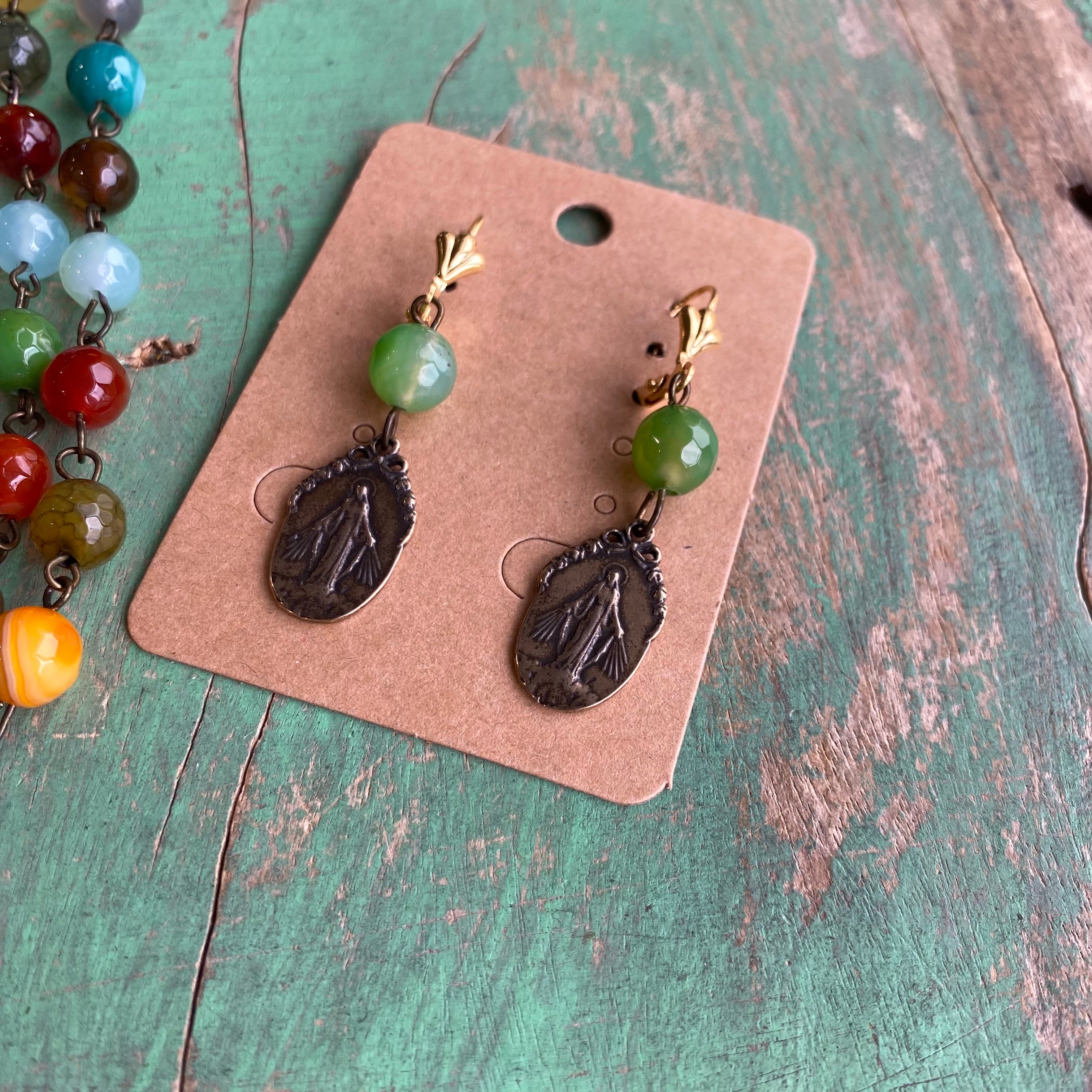 Miraculous Medal Bronze and Agate Collection