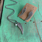 Angel Wing Necklace and Earrings