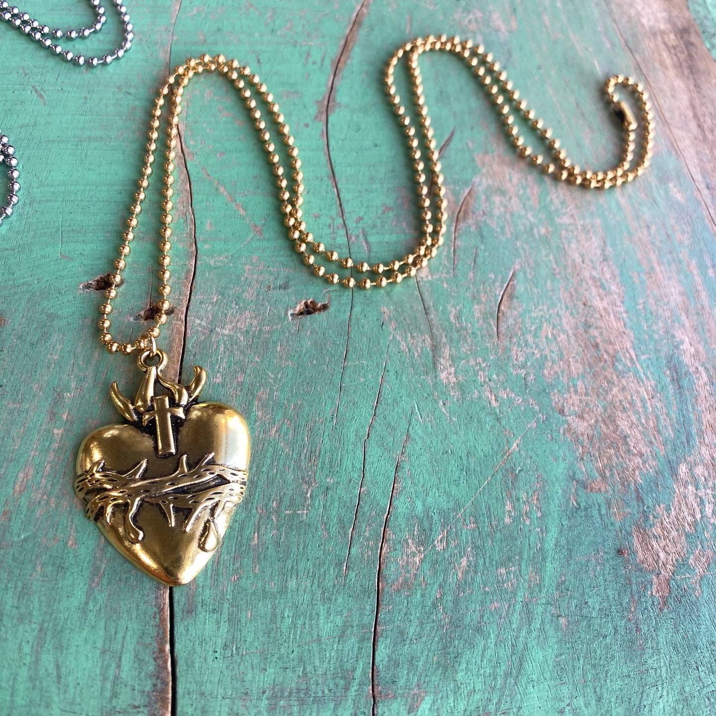 Sacred Heart of Jesus Ball Chain Necklace