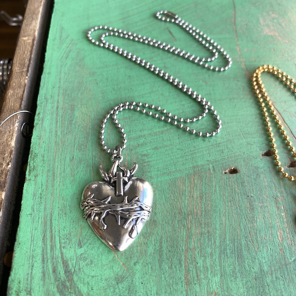 Sacred Heart of Jesus Ball Chain Necklace