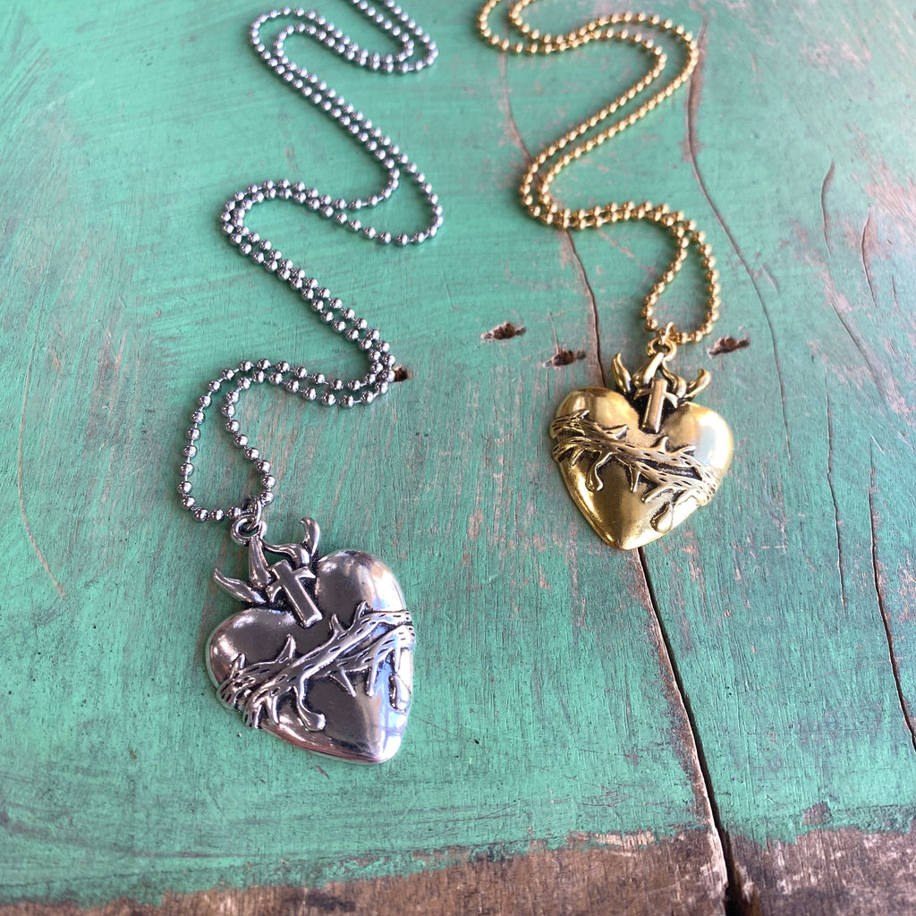 Sacred Heart of Jesus Ball Chain Necklace