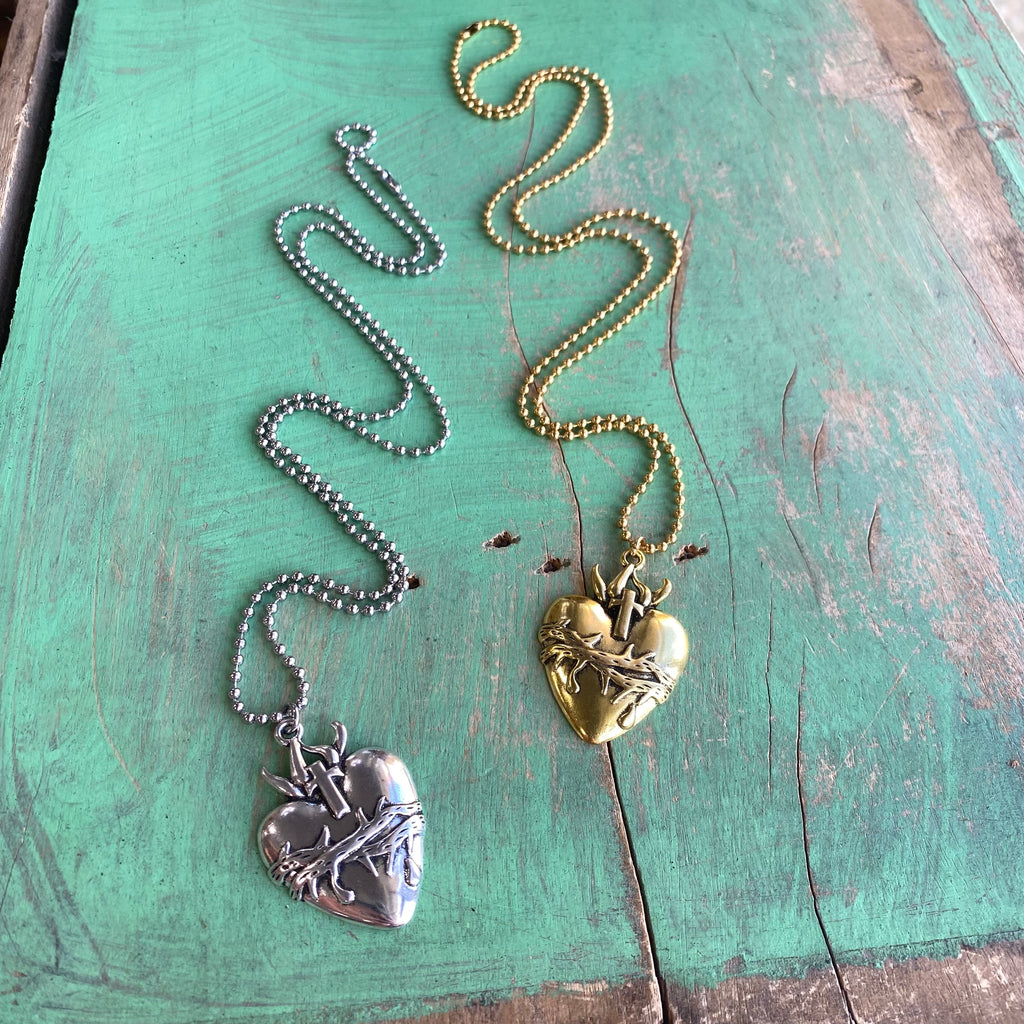 Sacred Heart of Jesus Ball Chain Necklace