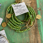 Gold Crystal St Benedict Protection Wrap Necklace or Bracelet