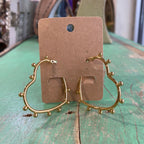 Heart Bead Hoop Earrings