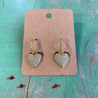 Pave Heart Huggie Hoop Earrings