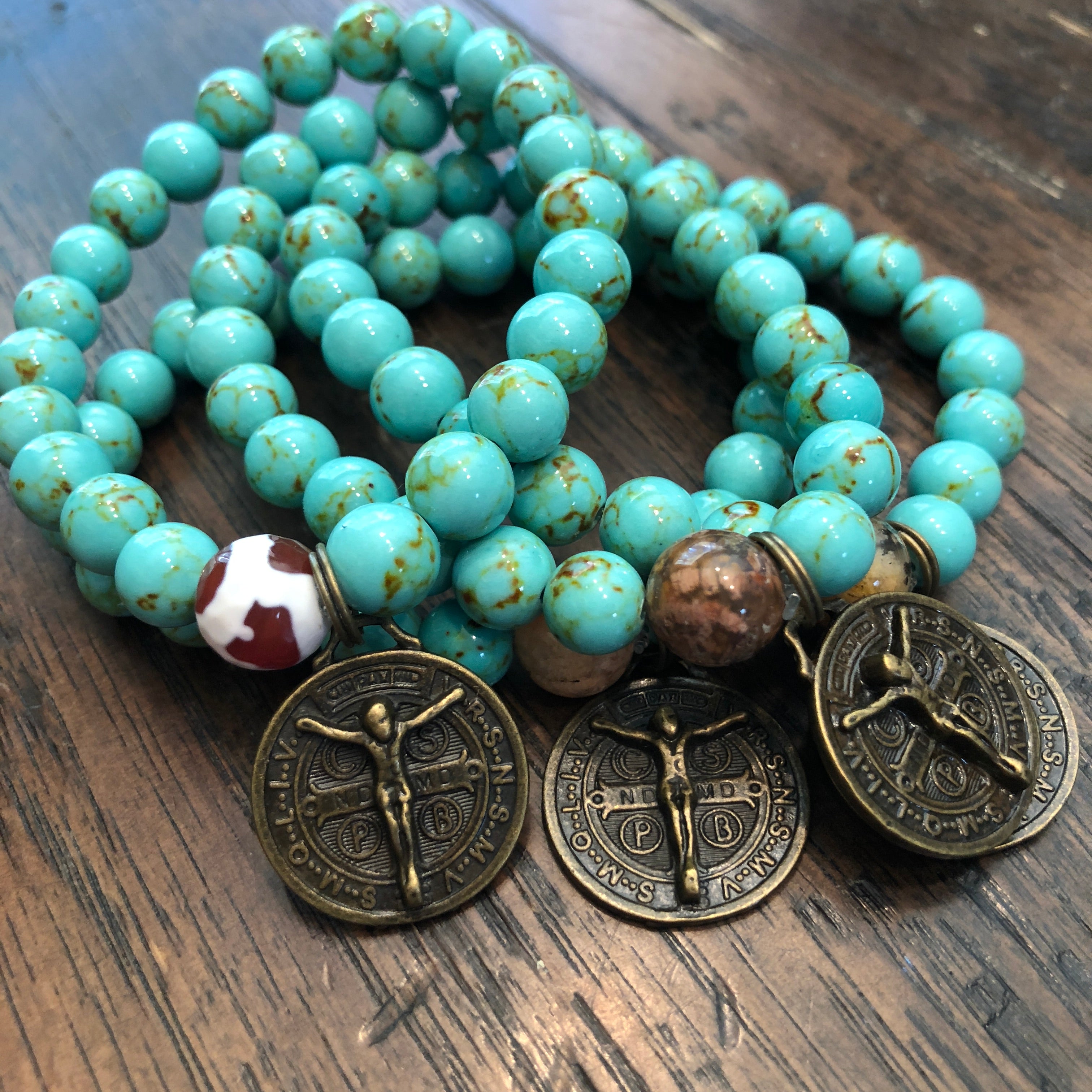 Turquoise & Bronze Bracelets