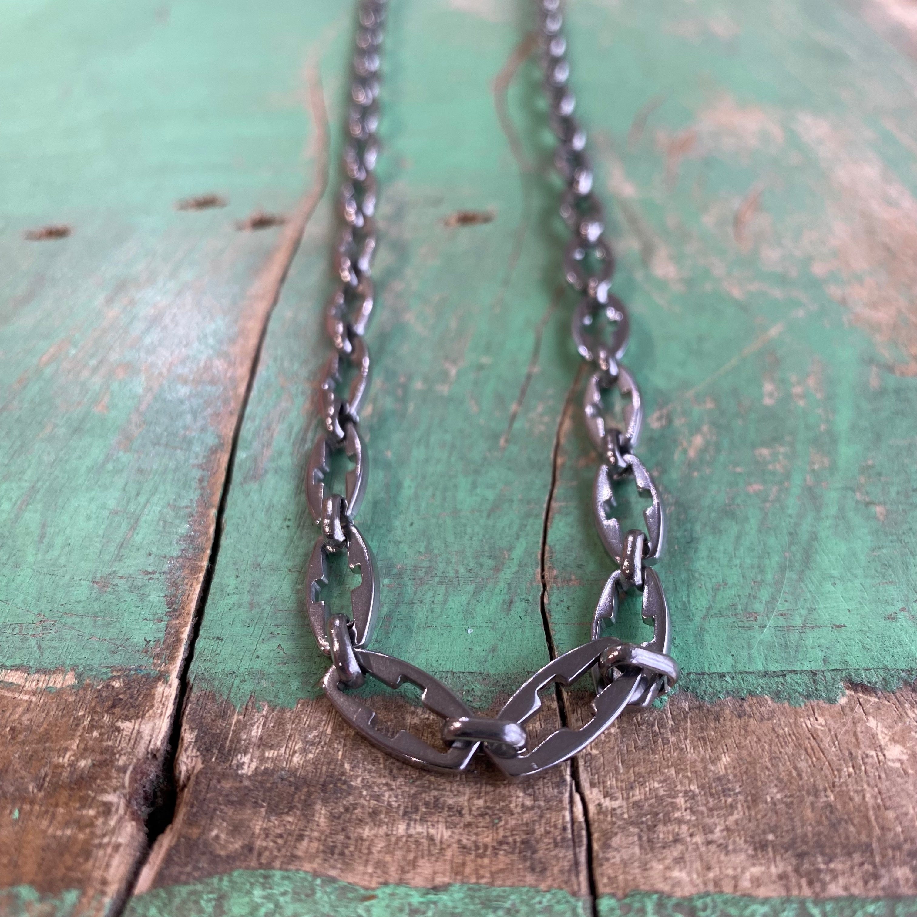 Stainless Steel Bold Cross Link Bracelet or Necklace