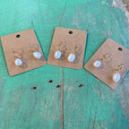 Dangling Pearl Huggie Hoop Earrings