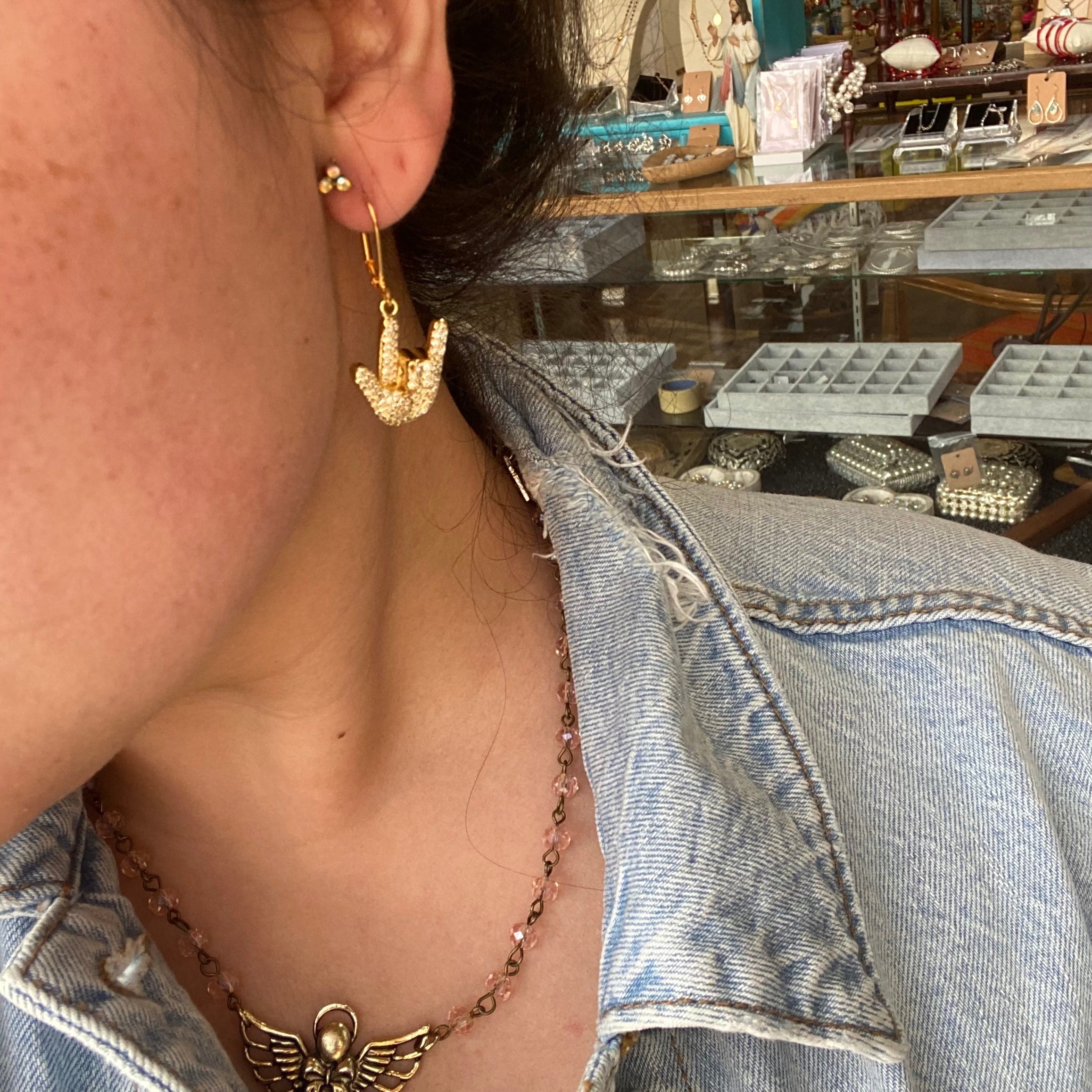 Sign Language "I Love You" Necklace and Earrings Set