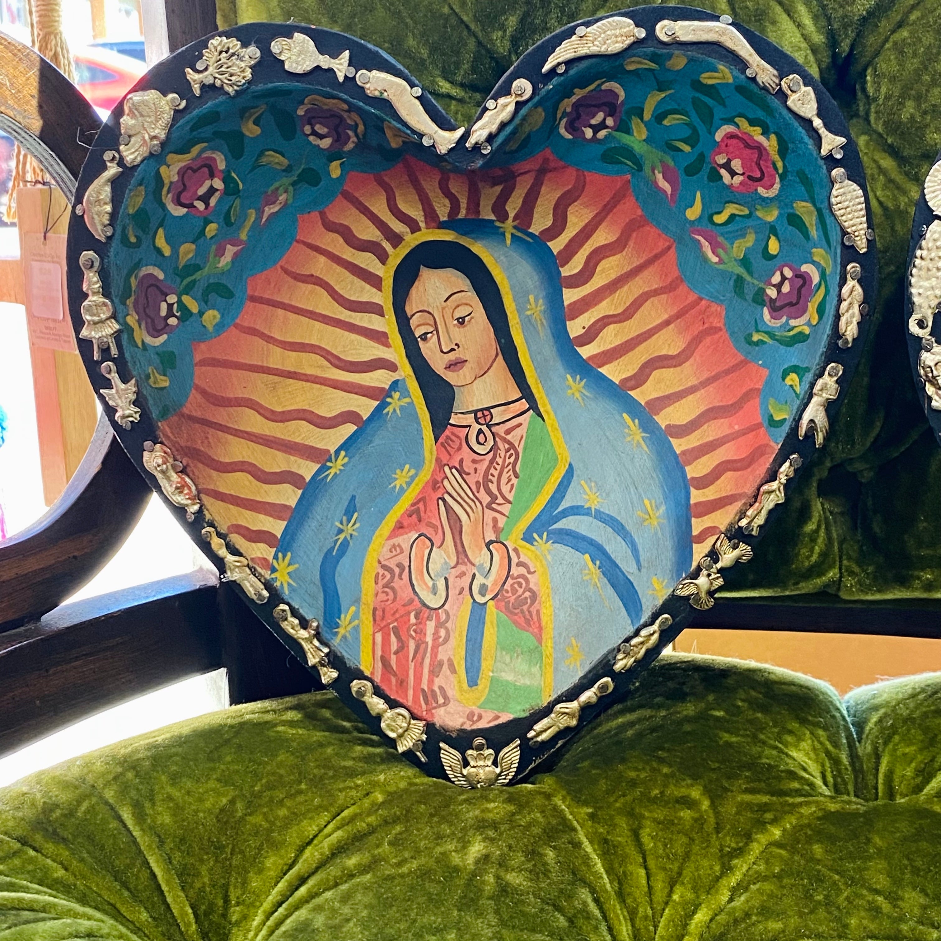 Painted OLG Milagros Heart