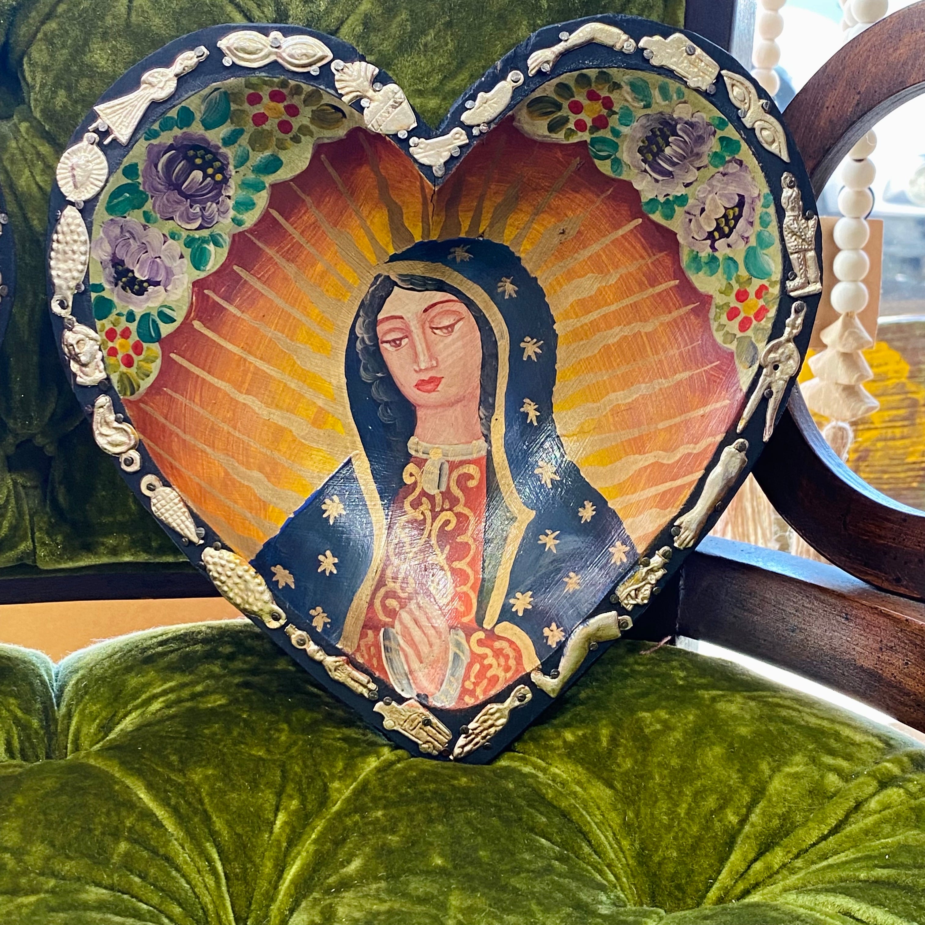 Painted OLG Milagros Heart
