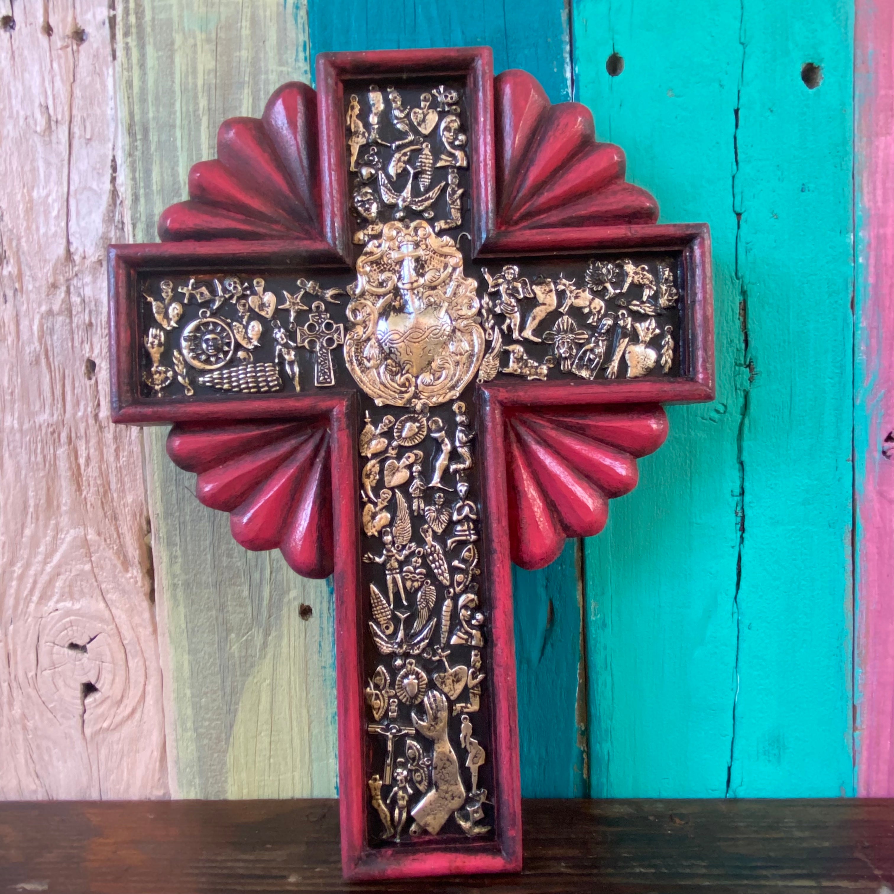 Flower Petals Milagros Cross