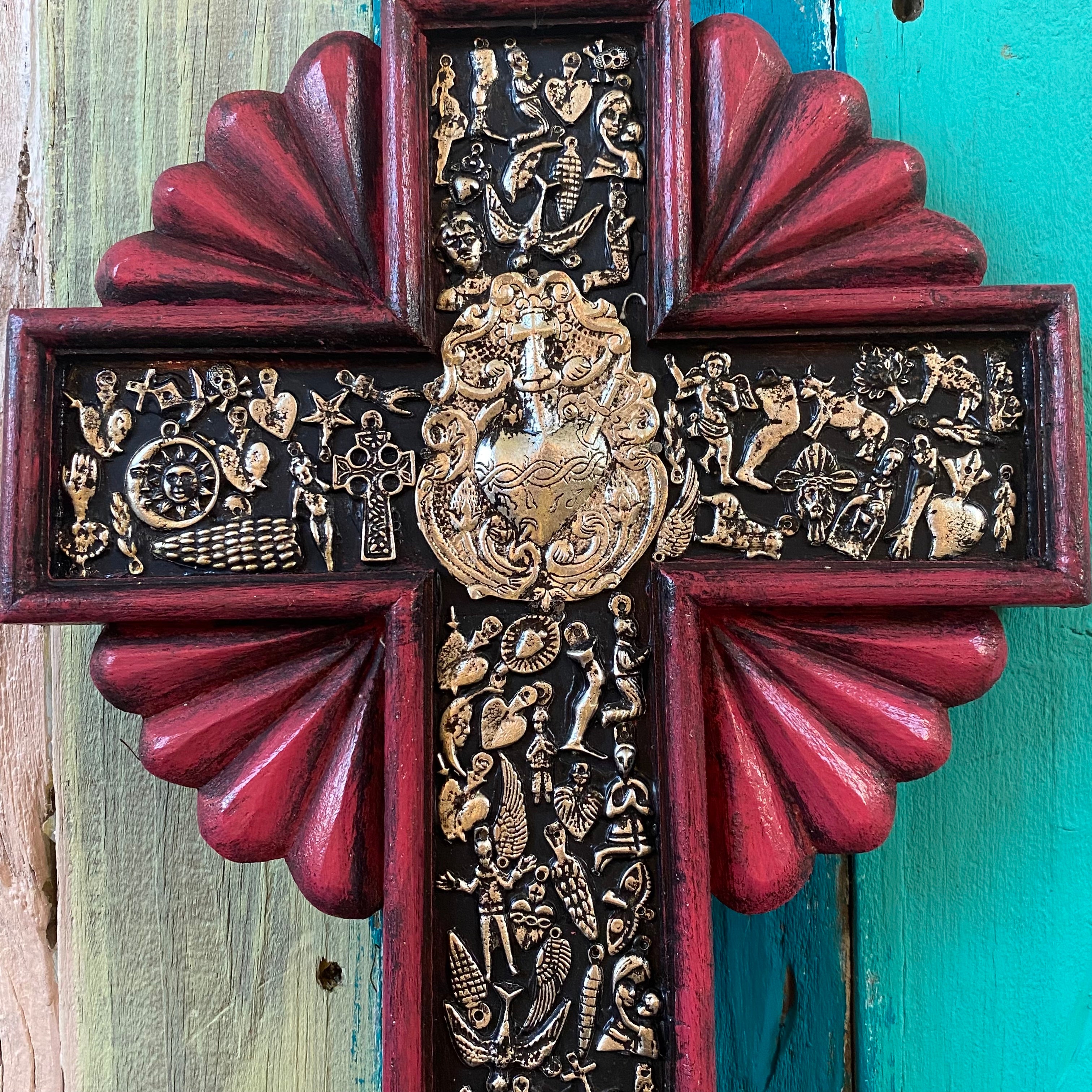 Flower Petals Milagros Cross