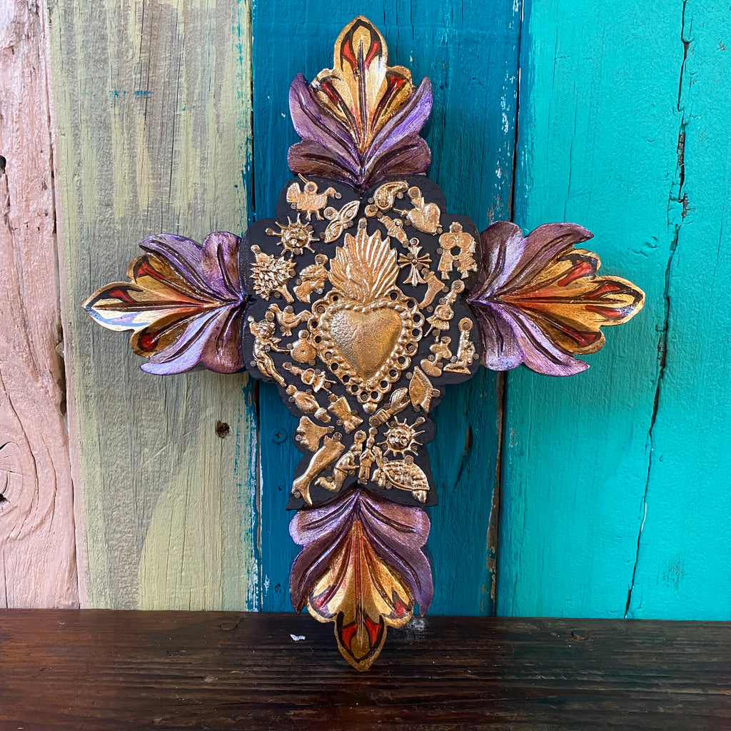 Flower Petals Milagros Cross