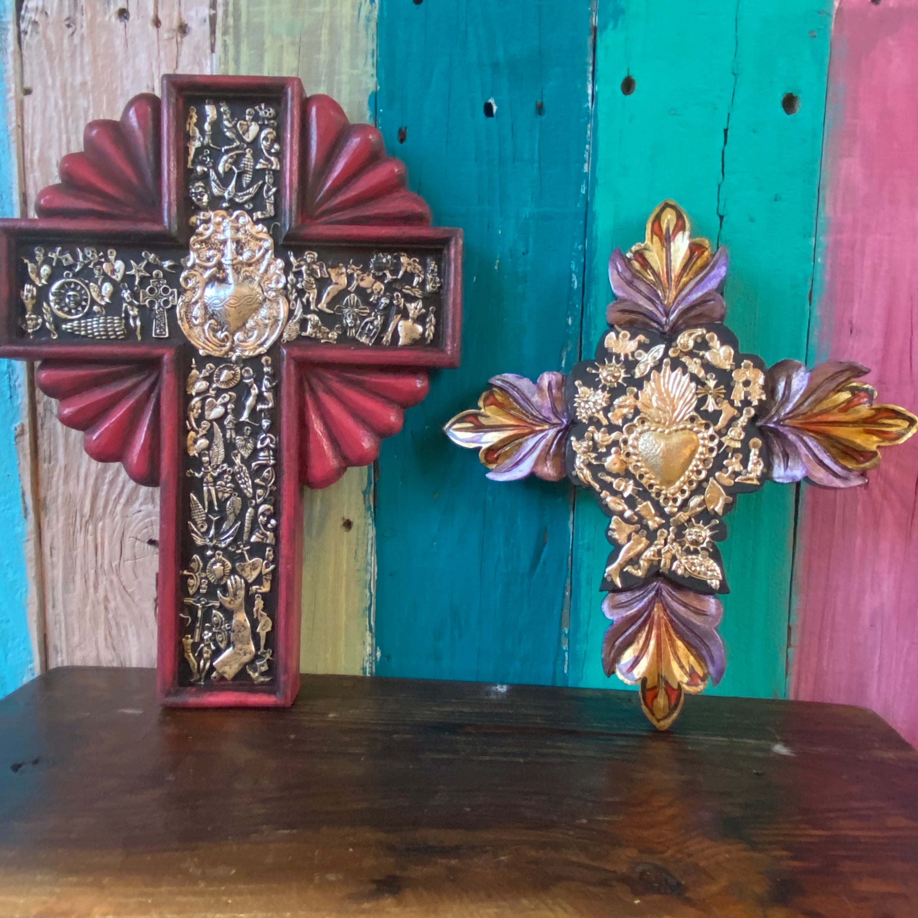 Flower Petals Milagros Cross