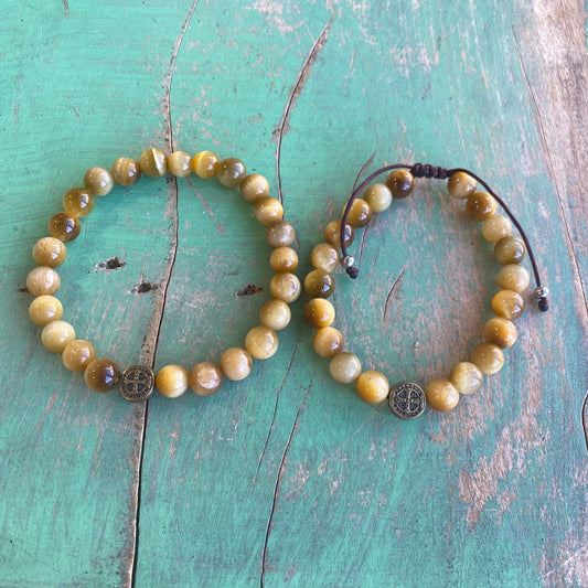 Yellow Tiger Eye St Benedict Bracelet