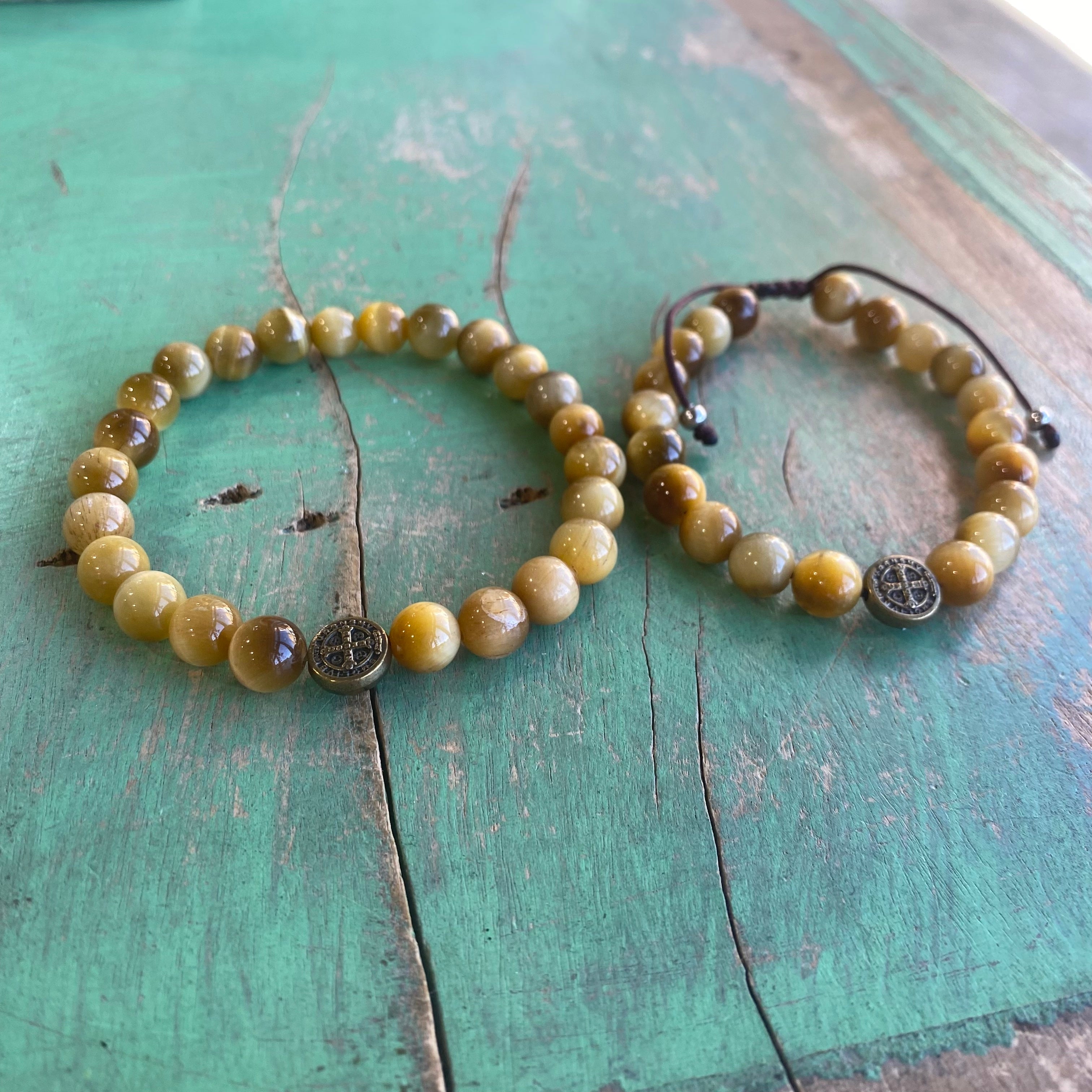 Yellow Tiger Eye St Benedict Bracelet