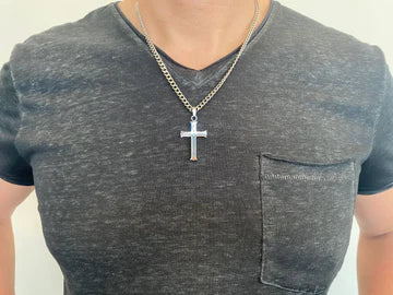Iron Cross Through Christ 24” Necklace