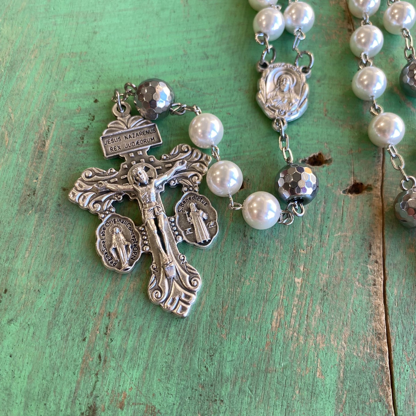 Pearl Pardon Crucifix Rosary