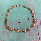 Solid Linked Gold Heart Chain Necklace or Bracelet