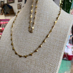 Solid Linked Gold Heart Chain Necklace or Bracelet