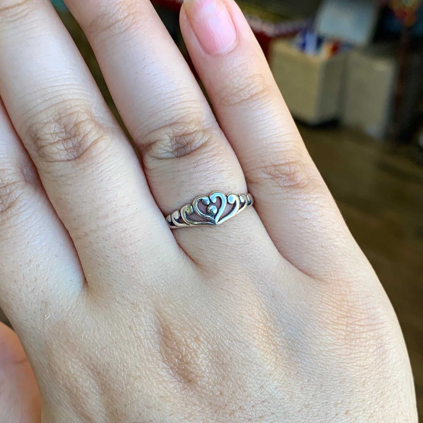 Sterling Silver Filigree Heart Ring