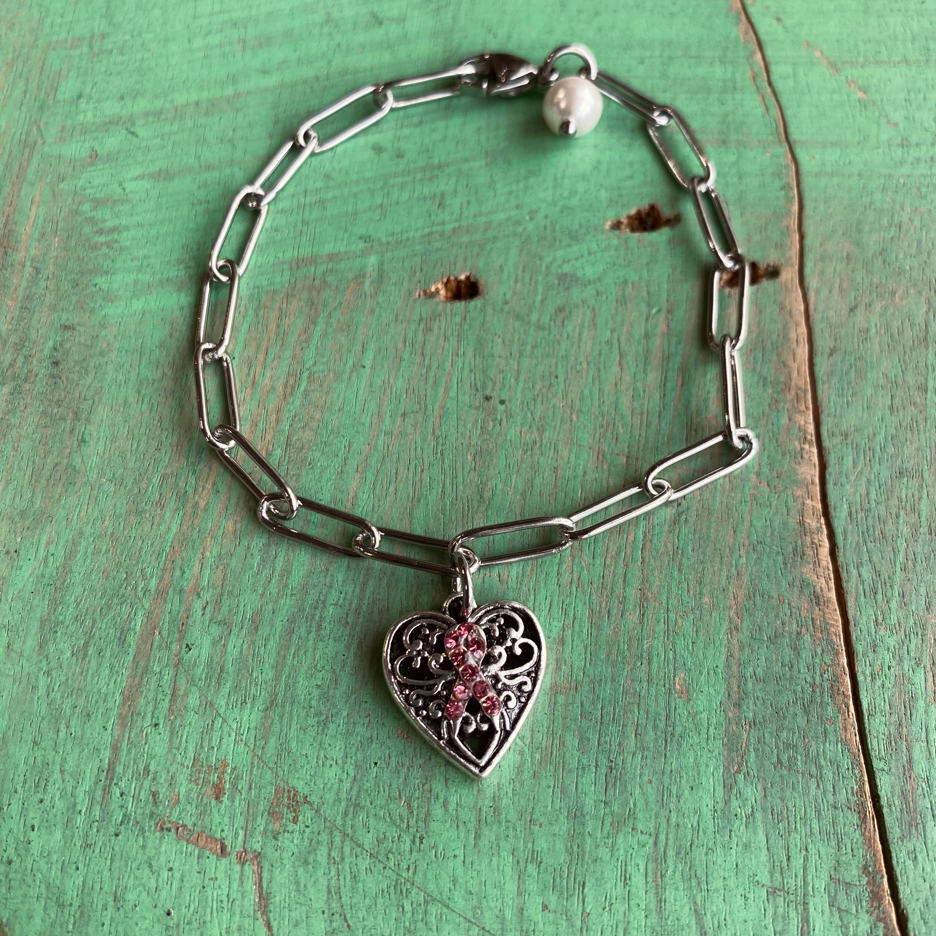 Paperclip Breast Cancer Awareness Bracelet