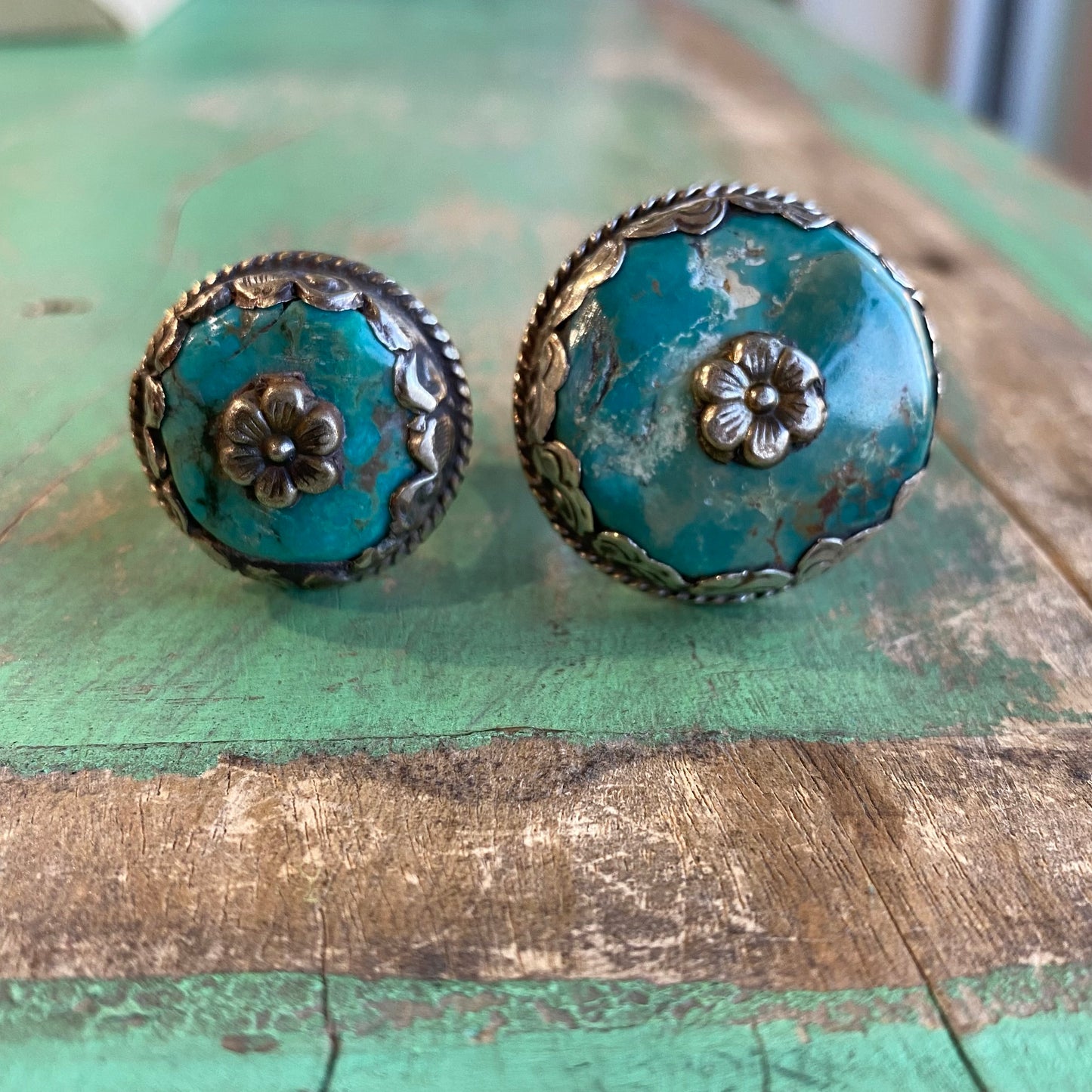 Turquoise Stone Flower Ring