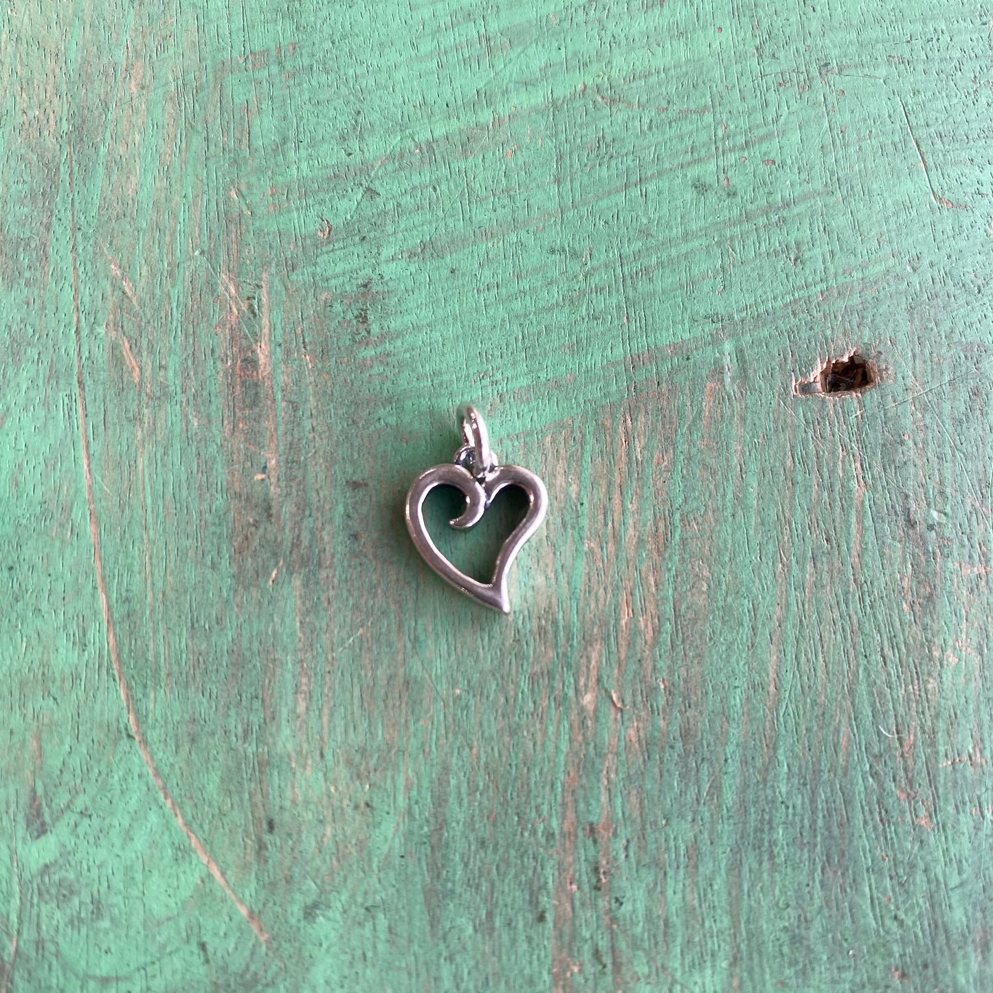 Sterling Silver Heart Charm And Necklace