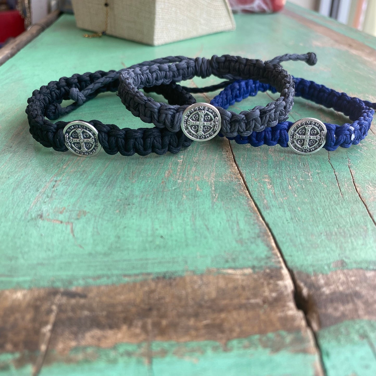 Men of Faith St Benedict Braided Cord Bracelet